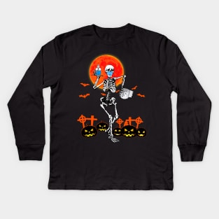 Scary halloween costumes for women dancing skeletons Kids Long Sleeve T-Shirt